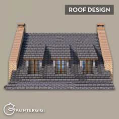 an image of a house made out of brick and stone bricks with the words roof design