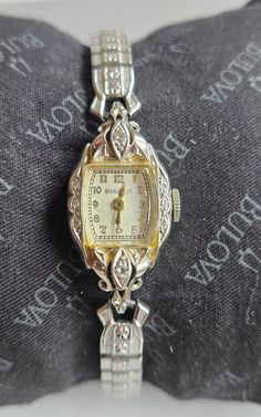 Vintage Bulova 14k White Gold Ladies Wristwatch Diamond Accent Collectible Rare | eBay Bulova Watches Women, Vintage Bulova Watches, Vintage Jewelry Ideas, Vintage Timepiece, Watch Jewelry, Vintage Jewelry Crafts, Vintage Things, Gold Case, Women Wrist Watch