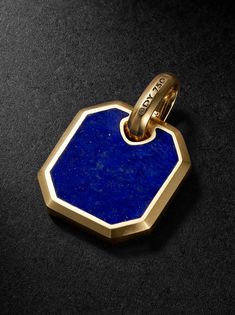 David Yurman's brushed 18-karat gold pendant is set with lapis lazuli, a flecked gemstone that represents courage and strength. Wear it on a slim chain, we'll let you choose whether to stack it. Yellow Gold Lapis Lazuli Jewelry With Polished Finish, Polished Yellow Gold Lapis Lazuli Jewelry, Yellow Gold Lapis Lazuli Pendant Jewelry, Lapis Lazuli Pendant In Yellow Gold, Pendant For Men, Lapis Lazuli Pendant, Summer Sunglasses, Luxury Sneakers, Stylish Watches