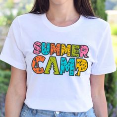 Introducing our Summer Camp Shirt! Perfect for camp lovers, this retro "Summer Camp Era" shirt captures the spirit of fun and adventure. Ideal as a gift for summer campers, this stylish and nostalgic shirt is a great way to celebrate your love for camping. Whether you're heading to camp or just reminiscing, this shirt is a must-have for your summer wardrobe. How to Order,  -All scroll pictures -Select the Size and Color of the Product from the drop-down menus - Select Quantity - Add your table a Retro Summer Camp, Summer Camp Shirt, Retro Summer, Camp Shirt, Summer Gift, Camping Shirt, Summer Camp, Heat Press, Summer Wardrobe