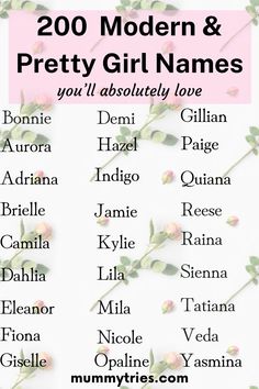 the top 20 modern and pretty girl names you'll absolutely love in this list