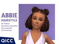 an animated image of a woman in a white top with braids on her hair and the words abbie hairstyle for children