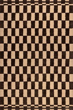 a black and white checkered area rug