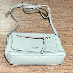 Size 7 X 10 Inches. The Shoulder Strap Is 24 Inches Long Blue Crossbody Bag, Leather Baby, Kate Spade Bags, Kate Spade Bag, 10 Inch, Cow Leather, Baby Blue, Kate Spade, Crossbody Bag