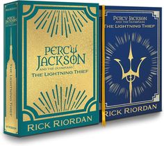 two books on the same book cover, one is blue and one is green with gold trim