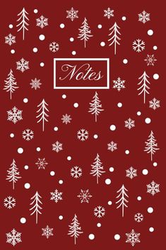 a red christmas card with white snowflakes on it and the word yes written below