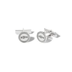 These 14k gold cufflinks are perfect for everyday wear or for special occasions. Luxury Sterling Silver Business Jewelry, Luxury Sterling Silver Jewelry For Business, Modern Sterling Silver Cufflinks For Formal Wear, Modern Sterling Silver Cufflinks For Formal Occasions, White Gold Cufflinks For Business, Elegant White Gold Cufflinks With Polished Finish, Elegant Sterling Silver Cufflinks For Formal Occasions, Elegant Personalized Jewelry For Formal Occasions, Sterling Silver Cufflinks For Formal Wear