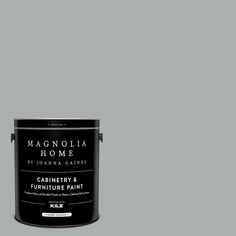 a gray paint can with the words magnolia home on it's top and bottom