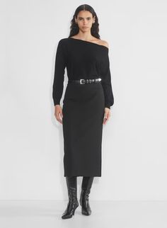 TALENT SKIRT | Aritzia Aritzia Outfits, Aritzia Outfit, Maxi Pencil Skirt, Winter Shopping, Workwear Essentials, Black Maxi Skirt, Trendy Skirts, Work Looks, Satin Skirt