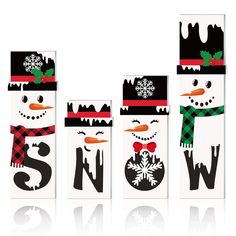 PRICES MAY VARY. Snowman Wooden Furnishings Set: we will provide you with a total of 4 pieces winter wood decors, designed in different sizes, printed with different letters, sufficient quantity and harmonious matching can easily meet your autumn decoration needs Quality Material: these decorations are made of quality wood and safe pigments, lightweight but sturdy, which will not fall apart, fade or wear easily, and they can be applied repeatedly in autumn and winter every year Different Size: t Snowman Signs, Winter Table Decorations, Snowman Blocks, Signs Christmas, Snowman Sign, Wood Snowman, Wooden Snowman, Wooden Christmas Decorations, Winter Table