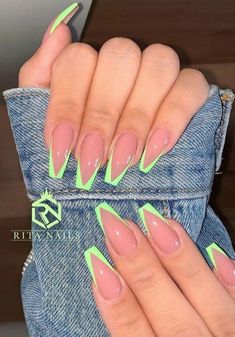 Green Nail, Coffin Nails Long, Short Acrylic Nails Designs, Pink Acrylic Nails, Coffin Nails Designs