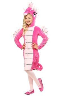 Seahorse Costume, Baby Cosplay, Costume For Girls, Pink Costume, Iridescent Sequin, Animal Costumes, Adventure Of The Seas, Decorative Stitching