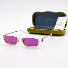 100% New Authentic Eyewear With Full Package Brand: Gucci Model: Gucci Gg1278s 005 Condition: New With Full Package Frame Color: Gold Lens Color: Violet Frame Material: Metal Lens Socket: 55 Mm Bringe Width: 19 Mm Temple Length: 140 Mm Made In Japan Item Included: Authentic Eyewear, Certificate Of Authentic, Cleaning Cloth, Case, Bag. Designer Purple Sunglasses With Tinted Lenses, Designer Purple Sunglasses With Gradient Lenses, Luxury Purple Sunglasses With Mirrored Lenses, Designer Purple Tinted Sunglasses, Luxury Purple Sunglasses With Gradient Lenses, Model Gucci, Sunglasses Gucci, Color Violet, Gucci Model