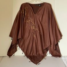 Club Z Collection Poncho One Size Beaded Embroidered Boho Nwt See Photos For Condition And Details. Embroidered Long Sleeve Poncho For Festival, Winter Embroidered Long Sleeve Poncho, Bohemian Long Sleeve Embroidered Poncho, Embroidered Long Sleeve Fall Poncho, Fall Long Sleeve Embroidered Poncho, Boho Style, Boho Fashion, Jackets & Coats, Jackets For Women