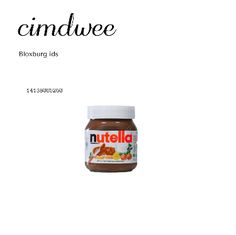 a jar of nutella peanut butter sitting on top of a white background with the words cindluee below it