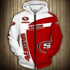 San Francisco 49ers Casual Zipper Hoodie 49ers Hoodie, Forty Niners, 49ers Fans, Sport Shop, Sf 49ers, Cheap Sweatshirts, Football Logo, San Fran, Nba Jersey