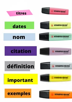 the different types of markers are shown in this graphic style, including one for each type of marker