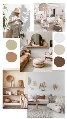 a collage of photos with neutral colors