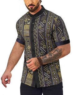 African Print For Men, African Print Shirts For Men, African Shirts Designs, Plants Bathroom, African Print Shirt