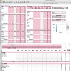 a spreadsheet with the numbers and times listed in pink on top of it