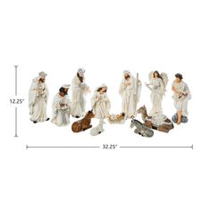 a group of figurines depicting the birth of jesus