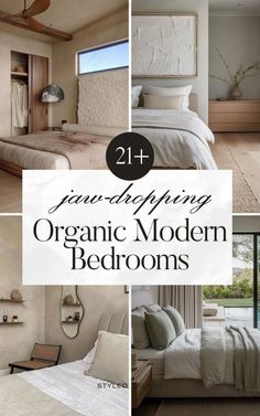 Love organic modern bedroom ideas and decor? Organic modern decor is *our vibe* - and today, we've hand-picked our very fav modern organic bedroom design inspo that you *need* to see. Whether you're looking for simple organic modern decor for the perfect neutral bedroom, or just want to scroll through organic modern bedroom inspiration - *this* is the modern bedroom inspo you're looking for! Organic Bedroom Decor, Modern Bedroom Interior Design Ideas, Modern Organic Home, Modern Style Bedroom