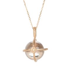 Sirciam Glowing Orb Pendant Necklace | Quadrum Gallery Glowing Orb, Rose Gold Quartz, Rose Gold Chain, Quartz Sphere, Rose Gold Necklace, Moon Stone, Link Chain