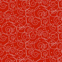 a red background with white swirls and dots