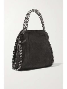 STELLA MCCARTNEY The Falabella mini faux brushed-leather shoulder bag | NET-A-PORTER Luxe Leather Shoulder Bag For Party, Luxury Leather Bag For Night Out, Designer Leather Shoulder Bag For Night Out, Luxury Leather Shoulder Bag For Night Out, Net A Porter, Wristlets, Women Collection, Stella Mccartney, Leather Shoulder Bag