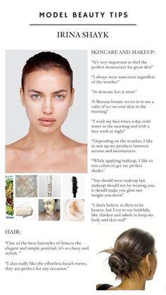 Check out my mini series of “Model Beauty Secrets” for more influence on diet, health, skin and more! Super Model Beauty Tips, Skin Hacks Beauty Secrets, Russian Secret Beauty, Super Model Diet, Super Model Aesthetic, Glowup Motivation