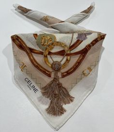 Vintage Celine Handkerchief, Celine Pocket Square, Celine Scarf, Vintage Celine Bandana, Celine Napkin, Vintage Celine Neckerchief There will be no tags or box.  Cotton Estimated Size: 20" Overall condition is good and clean  Actual colors could be slightly different from pictures H34 Luxury Rectangular Scarves, Elegant White Rectangular Scarves, Celine Scarf, Italian Silk Scarf, Celine Vintage, Mini Scarf, Vintage Celine, Hair Bag, Vintage Bandana