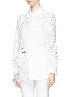 Chloé Guipure Embroidery Lace Shirt Coat Lace Shirt, Scarf Shawl, Parisian Style, Chloe, Lace Top, Tunic Tops, Saint Laurent, Latest Trends, Embroidery