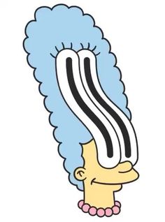 an image of a cartoon character with blue hair and stripes on it's head