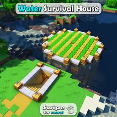 the water survival house is shown in this screenshot from swipe for minecraft