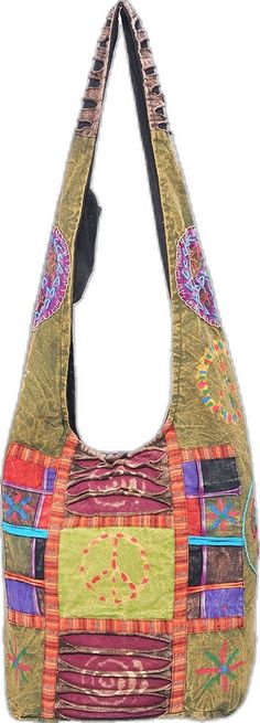 Bohemian Cotton Canvas Bag For Daily Use, Everyday Bohemian Cotton Hobo Bag, Trendy Rectangular Shoulder Bag For Festivals, Festival Cotton Tote Shoulder Bag, Hippie Cotton Shoulder Bag For Travel, Bohemian Cotton Hobo Bag, Bohemian Cotton Canvas Shoulder Bag, Casual Multicolor Patchwork Hobo Bag, Casual Cotton Hobo Bag For Festival