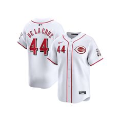 Rep your favorite Cincinnati Reds player with this Elly De La Cruz Home Limited Player Jersey. This jersey is inspired by the same jerseys your favorite player wears on the field, so you can feel like the real deal next time you're at the ballpark. The breathable, moisture-wicking fabric will keep you cool and dry even during the dog days of summer.Rep your favorite Cincinnati Reds player with this Elly De La Cruz Home Limited Player Jersey. This jersey is inspired by the same jerseys your favorite player wears on the field, so you can feel like the real deal next time you're at the ballpark. The breathable, moisture-wicking fabric will keep you cool and dry even during the dog days of summer.PRODUCT FEATURESThis item is non-returnableJersey Color Style: HomeMove To Zero is Nike's journey Red Jersey For Baseball Season With Team Spirit, Red Jersey For Baseball Season, Red Baseball Season Jersey With Team Spirit, Red Baseball Jersey With Team Logo For Game Day, Red Baseball Jersey With Team Logo, Red Sports Fan Baseball Jersey With Team Logo, Red Baseball Season Jersey, Red Sporty Baseball Jersey For Fans, Red Baseball Jersey For Sports Season