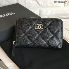 Chanel woman card holder caviar coin purse wallet black gold Channel Wallets, Channel Wallet, Turkey Shopping, Chanel Coin Purse, Chanel Wallets, Chanel Card Holder, Purse Aesthetic, Coach Purses Outlet