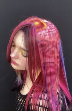 Hair Print Dye, Editorial Hair Color, Unnatural Hair Color, Dyed Hair Purple, Cool Hair, Dramatic Hair, Dyed Hair Inspiration, Hair Icon