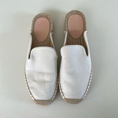 Never Worn And Ready To Be Added To Your Spring Closet! Casual White Closed Toe Espadrilles, Slip-on Espadrilles For Day Out, Chic Espadrilles For Day Out, White Casual Espadrilles For Spring, Casual Espadrilles With Round Toe For Day Out, White Espadrilles For Everyday Summer Use, Casual Beige Espadrilles For Day Out, Chic White Closed Toe Espadrilles, White Round Toe Espadrilles For Day Out