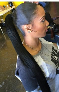 Beautiful Invisible Ponytail, High Ponytail, Hair Laid, Sleek Ponytail, Long Black Hair, Ponytail Styles, Hair Life, Love Hair, Black Girls Hairstyles