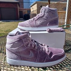 Women's Nike Air Jordan 1 Mid 'Velvet Purple' Sneakers - Sizes 7 & 11 Elevate Your Sneaker Game With These Women's Nike Air Jordan 1 Mid 'Velvet Purple' Sneakers, Available In Sizes 7 And 11. These Stylish Kicks Are Not Only A Fashion Statement But Also A Comfortable Choice For Any Sneaker Enthusiast. Size 7 Women's (Also Fits 5.5 Youth) Size 11 Women's (Also Fits Men's 9.5) Brand New With Half Box (No Lid) Accessories: Each Pair Comes With An Extra Set Of Jordan Laces. Your Satisfaction Is Our Black Sneakers Women, Nike Air Jordan 8, Red And Black Shoes, Jordan 1 Mid White, Velvet Purple, Blue Jordans, Purple Sneakers, Nike Air Jordan 1 Mid, Nike Shoes Jordans