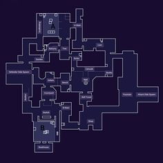 a blueprinted floor plan for a house with lots of rooms and bathrooms on it