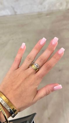 Ongles Gel Rose, Blush Pink Nails, Light Nails, Acrylic Nails Coffin Pink, Clean Nails, Acrylic Nails Coffin, Pretty Acrylic Nails, Square Nails