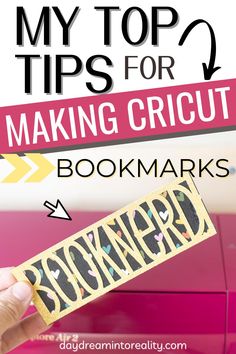 a person holding up a bookmark with the words, my top tips for making circuit books