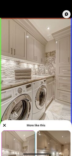 the app is showing an image of a laundry room with washer and dryer