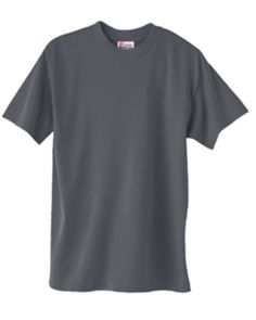 Unisex 5.2 oz., 50/50 Ecosmart® T-Shirt - CHARCOAL HEATHER - 2XL | Hanes 50/50 T-Shirt in Charcoal Heather Size 2XL | Cotton Polyester Employee Uniform, Grey Tshirt, Heather Brown, Blank Apparel, Wholesale Shirts, Fashion Story, Gray Tshirt, 50 50, American Apparel