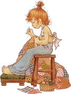 Sewing...looks like Boo Sarah Key, Sara Kay, Holly Hobby, Hobbies For Kids, Drawings Ideas, Sarah Kay, Holly Hobbie, Children's Art, 자수 디자인