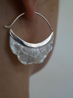 Crescent Moon Flower Hoop Earrings Mother of pearl with | Etsy Elegant Carved Round Earrings, Elegant Round Carved Earrings, Elegant Silver Carved Earrings, Silver Pearl Earrings With Mother Of Pearl, Silver Shell-shaped Mother Of Pearl Jewelry, Elegant White Crescent Earrings, White Shell-shaped Hoop Earrings, Unique Pearl Drop Jewelry, Unique Crescent Shaped White Jewelry