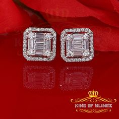 KING OF BLINGS Custom Label :18800W-A16KOB Item Description Step into a world of King Of Blings dazzling elegance and allure with our exclusive collection of Square Cubic Zirconia stud earrings featuring secure screw backs. Indulge yourself or surprise a loved one with these exquisite earrings crafted from premium 925 sterling silver with metal weight 3.53gm and CZ weight of 0.96ct, boasting a lustrous White metal color that exudes sophistication. The real show-stoppers, however, are the meticulously chosen AAA Grade and 'D' Color Cubic Zircon stones. Radiating luxury and brilliance, these stones are carefully graded for clarity and color, ensuring a mesmerizing sparkle that rivals even the most precious diamonds. As a symbolic gesture, these unisex Square earrings represent April's births Gold Heart Studs, Custom Label, Gold Diamond Earrings, Cz Stud Earrings, Cz Earrings, Earring Crafts, Square Earrings, Lab Created Diamonds, Custom Labels