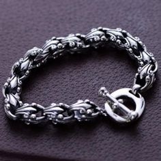 Men's Sterling Silver Cross Flora Bracelet Mens Silver Cuff Bracelet, Mens Sterling Silver Jewelry, Mens Sterling Silver Bracelets, Silver Rope Bracelet, Mens Chain, Man Jewelry, Mens Chain Bracelet, Mens Jewellery, Mens Silver Jewelry